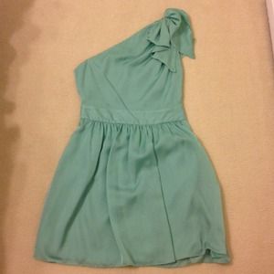 Mint green One Shoulder dress