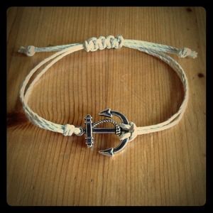 Natural Hemp Adjustable Anchor Bracelet friendship