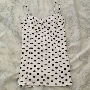 Polka dot bustier tank top