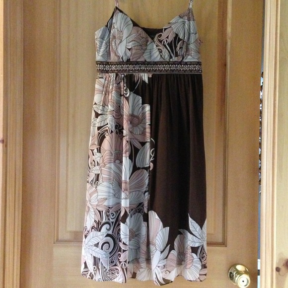 Brown and Pink silk dress