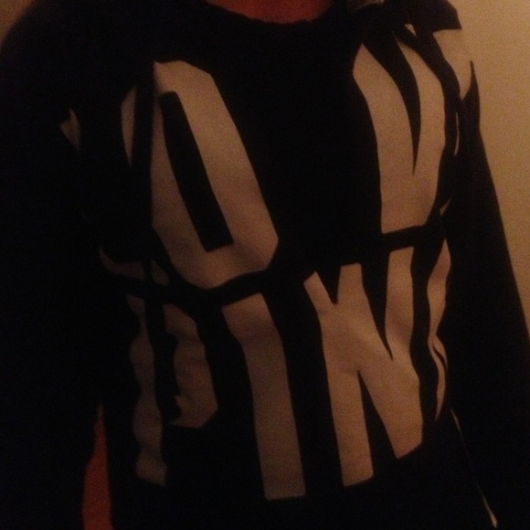 Victoria secret black love pink in white letters