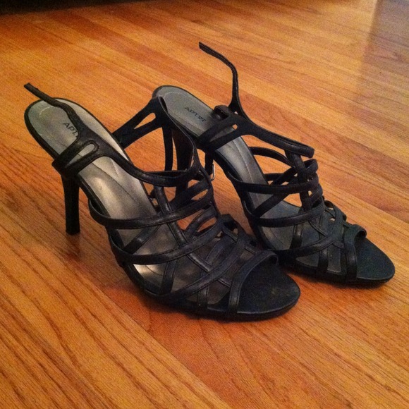Strappy black heels