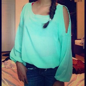 Mint Green Long Sleeve Blouse Mint Green Long Sleeve Blouse