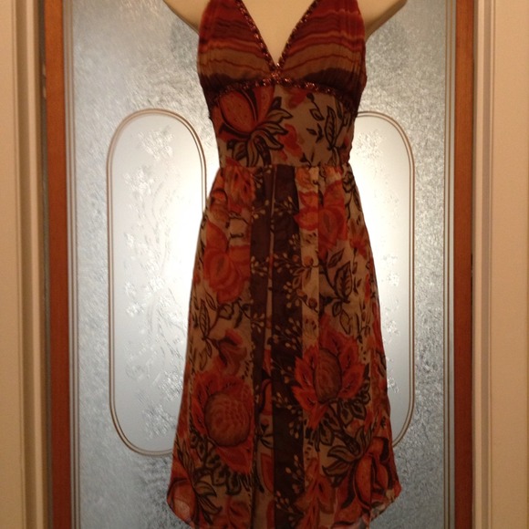 gently used Arden B silk halter dress size M - Picture 1 of 3