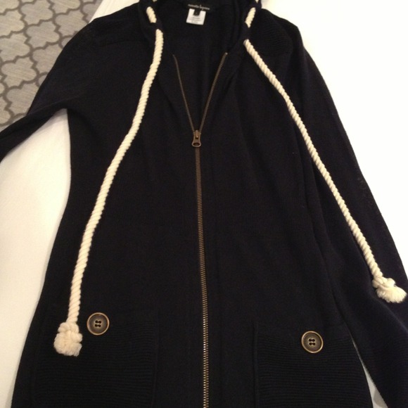 Nanette Lepore light wool, hooded cardigan