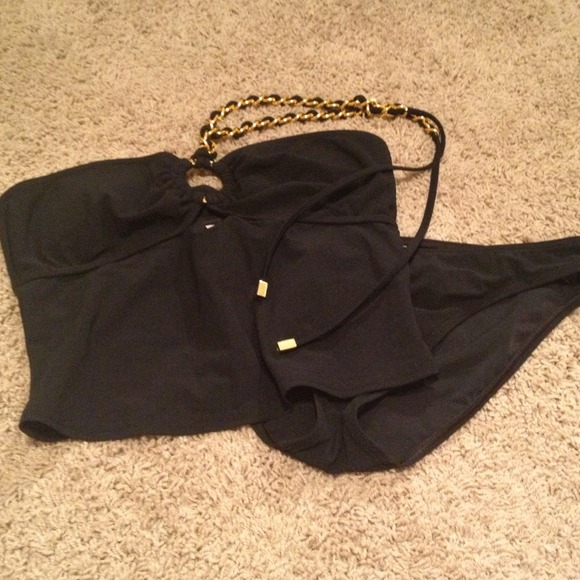 Black Michael Kors Keyhole Tankini