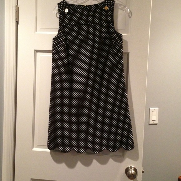 Lilly Pulitzer black with white polka dots shift