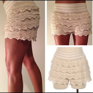 Lace crochet shorts