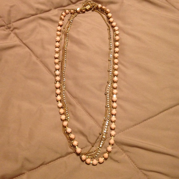 Gold tone multi chain necklace
