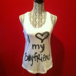 white graphic tank top