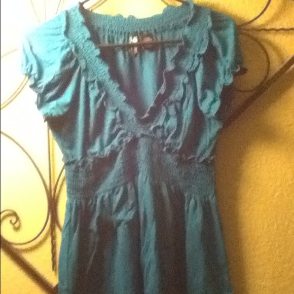 ❌Sold❌Teal scrunchy flowy top