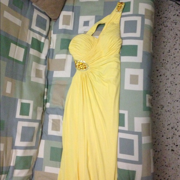 Formal Yellow Long Dress - Picture 1 of 4