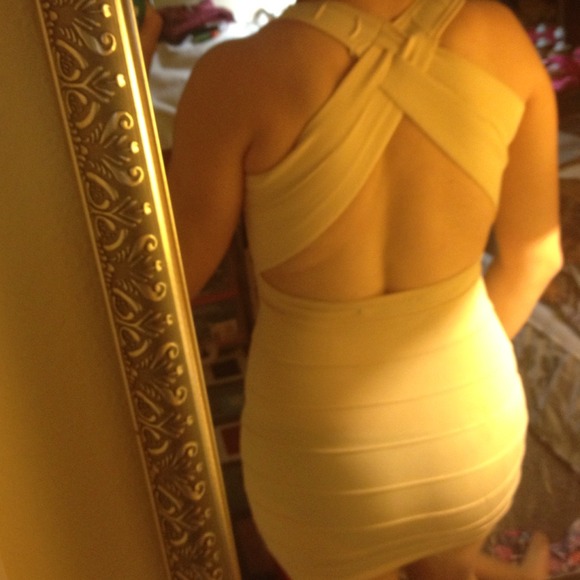 TRADED!! Nude CrissCross Bandage Dress - Picture 3 of 4