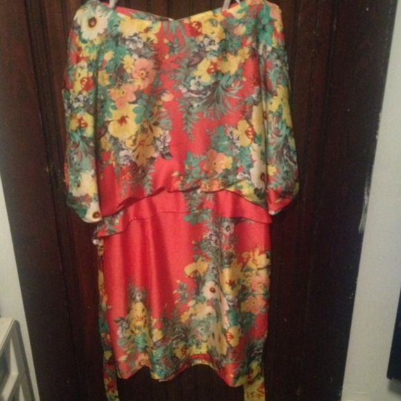 Floral silk dress