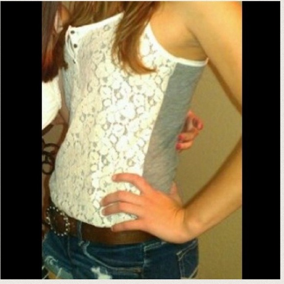SOLDGilly Hicks gray and white top
