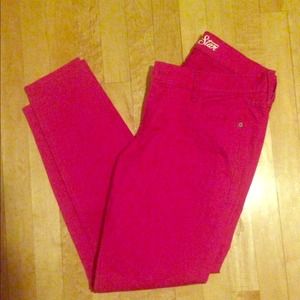 Super fun bright pink skinny jeans!