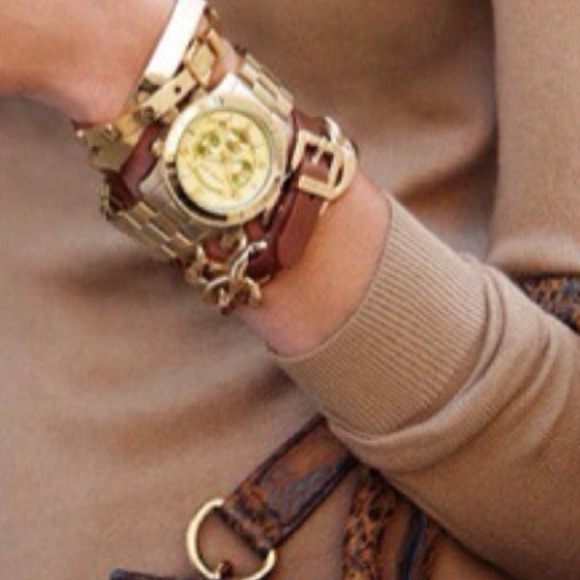 ❌SOLD❌Michael Kors chunky gold double wrapbracelet
