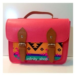 🚫Sold🚫Aztec satchel 11" handbag with long steal