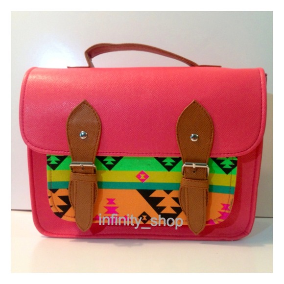🚫Sold🚫Aztec satchel 11" handbag with long strap