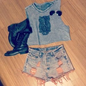 Vintage Levi's high waisted distressed shorts