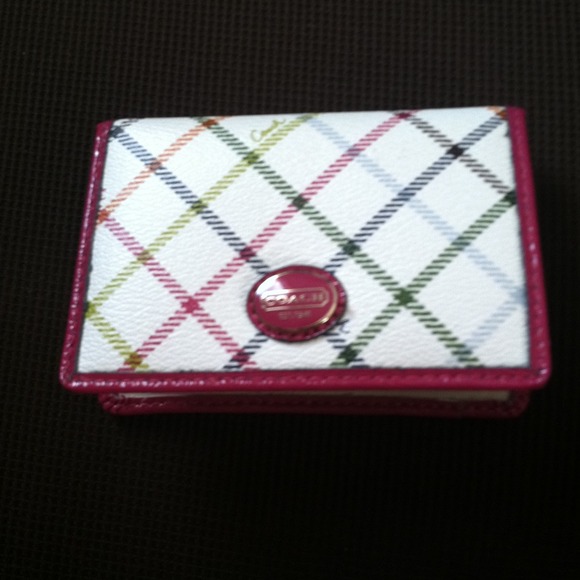 SOLD!!!! Authentic Coach Tattersall card case