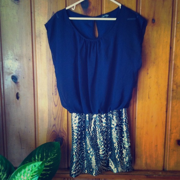 Love Reign blue and silver sequin dress