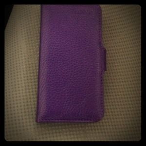 Purple IPhone 5 Wallet Phone Case w/ Card Slots