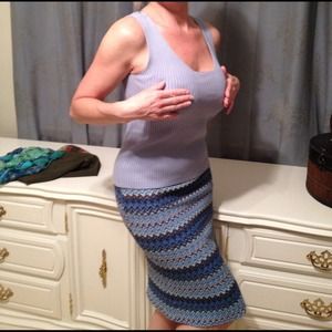 Knit total stretch skirt by Anna G. 25" long