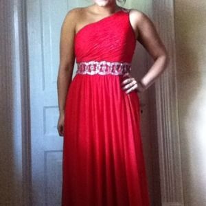 Red goddess dress