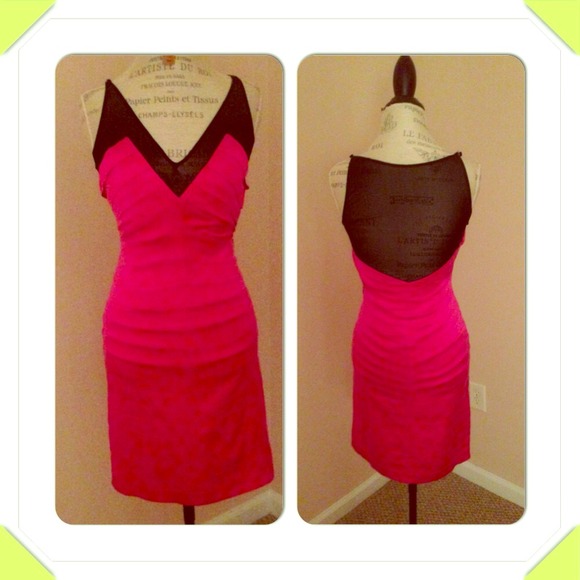 Bebe hot pink mesh dress bundle