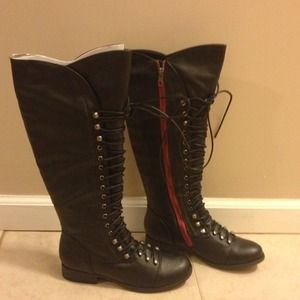 Black combat boots