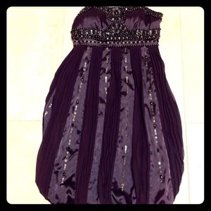 Gorgeous chocolate sack dress by Suewon. Homecming