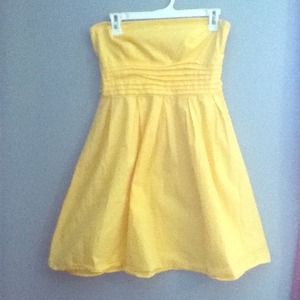 Yellow Strapless Sundress