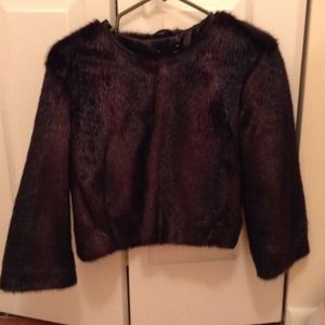 Faux fur cropped jacket