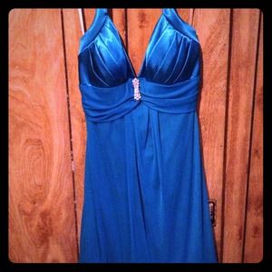 Flattering halter top bridesmaid dress