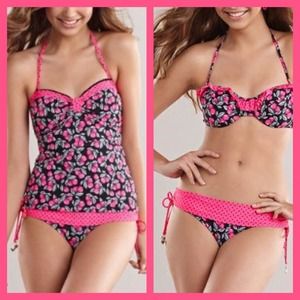 Cherry pattern 3 piece swimsuit