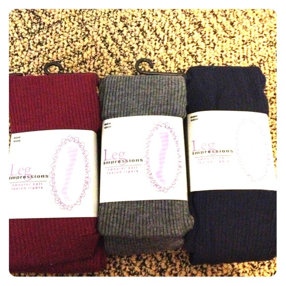 Three different color tights