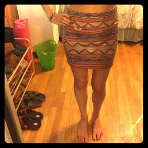 Pac Sun Nollie Tribal print bodycon skirt