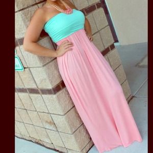 Pink/Blue Maxi dress