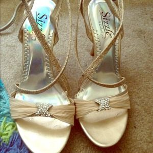 Beautiful Champagne sparkly heels