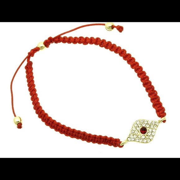 Red Evil eye adjustable bracelet