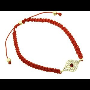 Red Evil eye adjustable bracelet