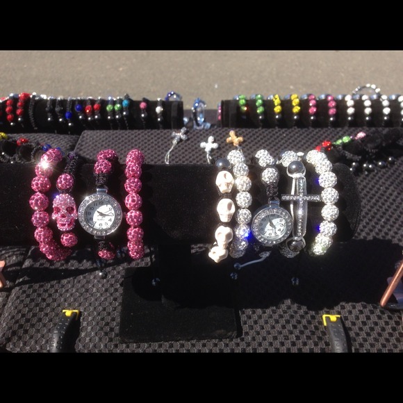 Shamballa bracelet set pink.