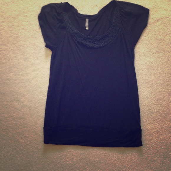 Black beaded top