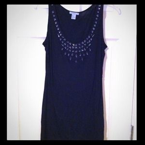 Sequin tank- black