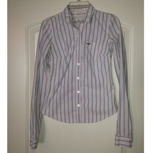 Light pink shirt with gray stripes