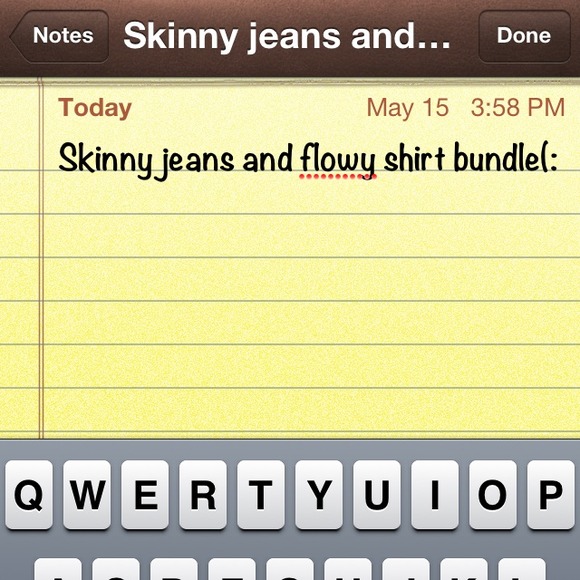 Skinny jeans and flowy shirt