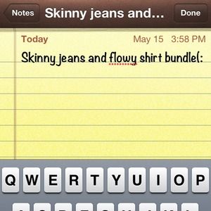 Skinny jeans and flowy shirt