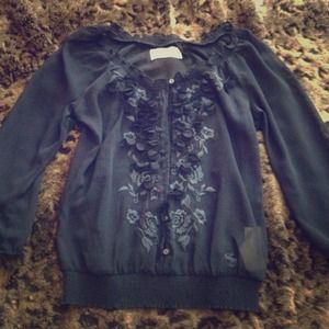Cute Abercrombie & Fitch navy blue blouse