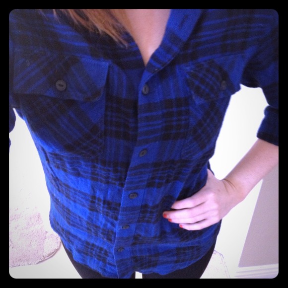 Blue and black flannel.